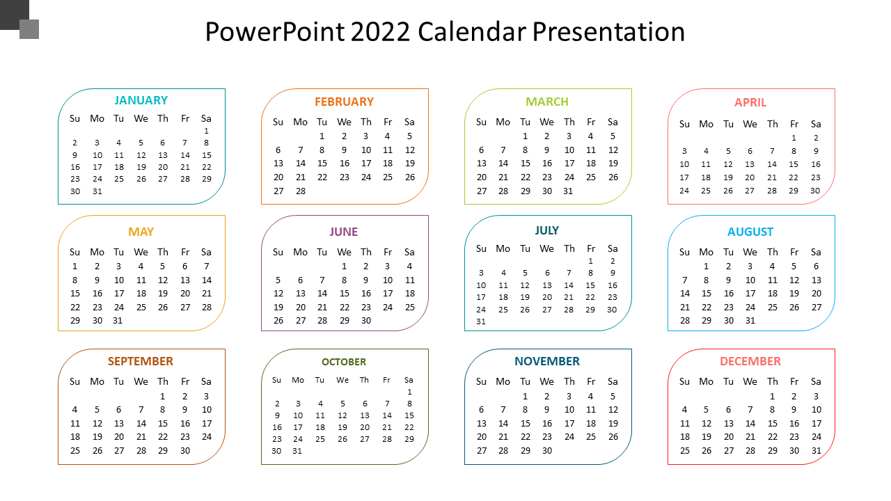 Use PowerPoint 2022 Calendar Presentation Slide Design
